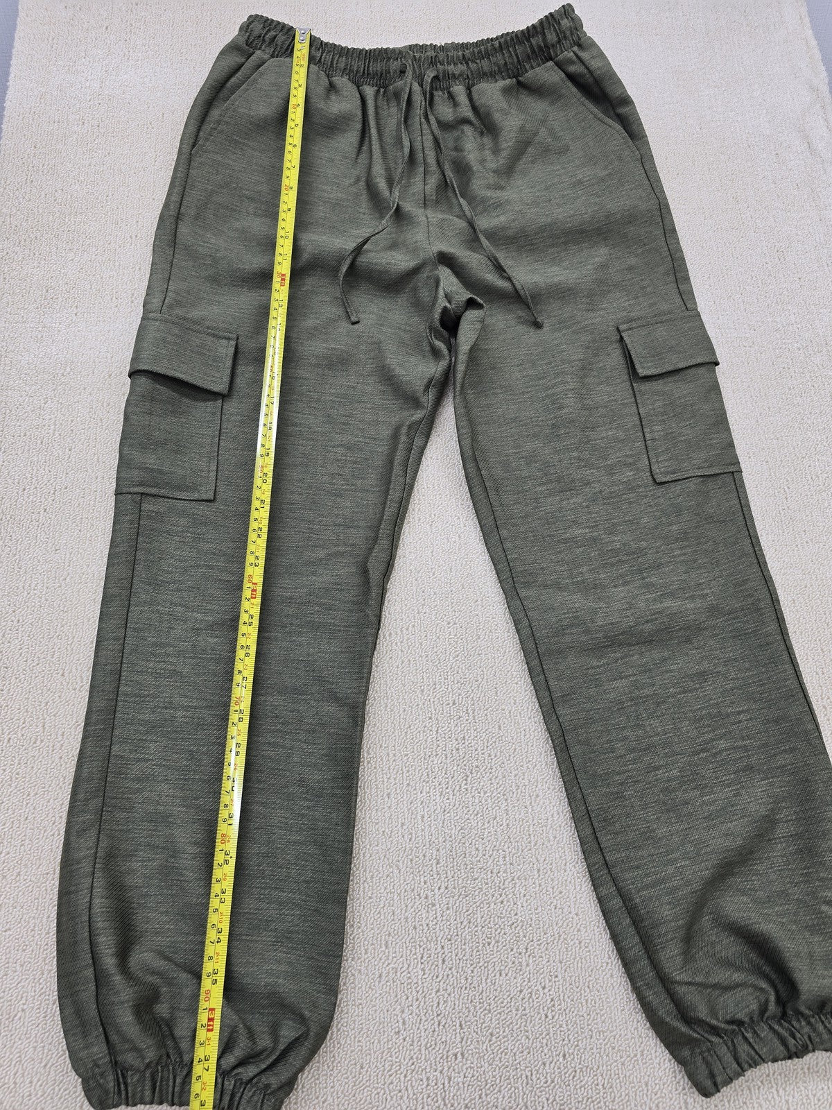 Ole by Koton Women's Gray Wide Leg Cargo Pants High Rise Pockets