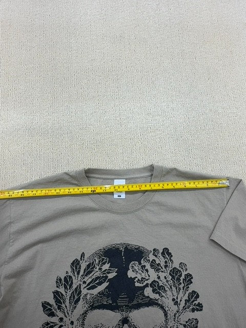 Fruit of the Loom Unisex Grey Skull Crewneck T-Shirt Size L Cotton