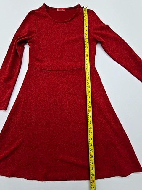 PDI Women's Red Fit & Flare Knee-Length Dress M