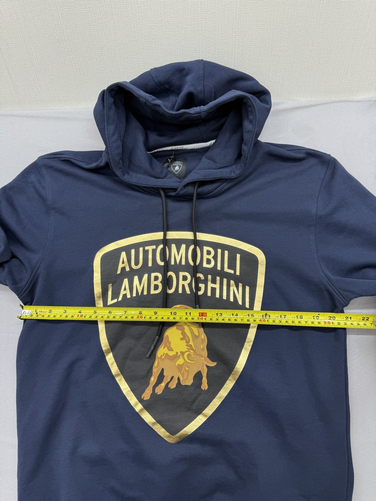 Lamborghini Navy Blue Full Zip Fleece Hoodie Men's L Regular