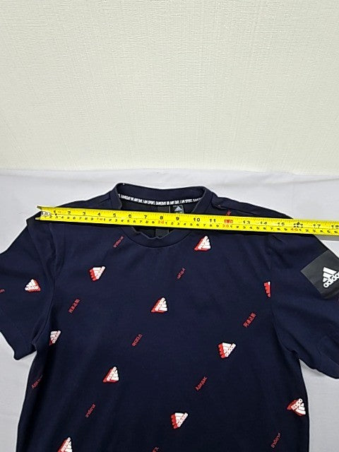 Adidas Navy Triangle Pattern XS Short Sleeve Crewneck T-Shirt Unisex