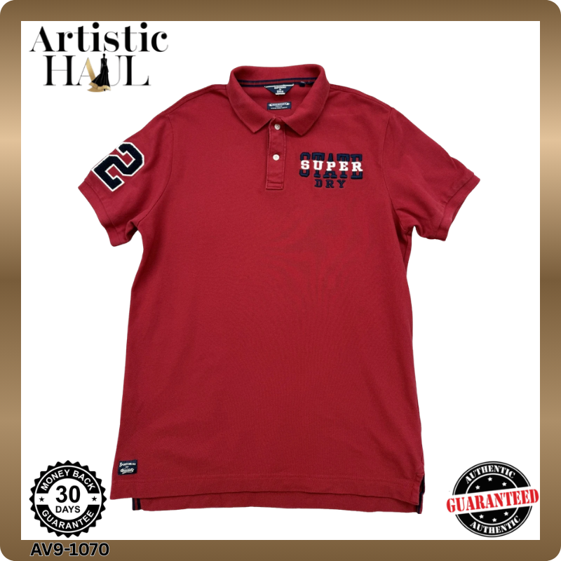 Superdry Men Red Polo Shirt size XL product image 1