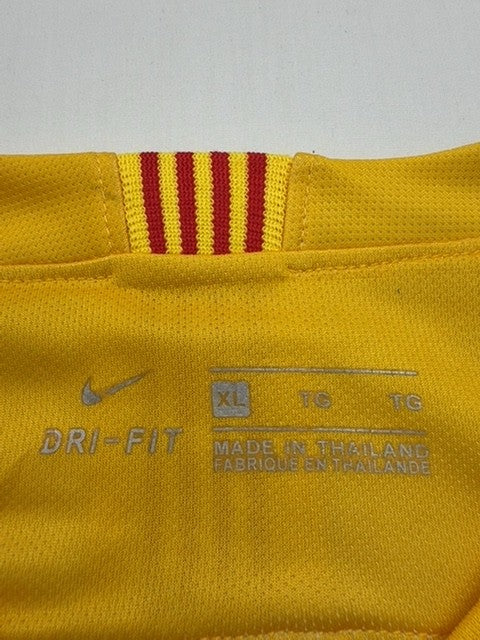 NIKE Boys Yellow Dri-FIT V-Neck Jersey Size XL Breathable Moisture Wicking