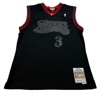 Men's Mitchell & Ness Allen Iverson Black Philadelphia Hardwood Classics Size L