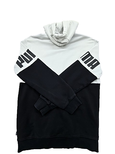Puma Men's White/Black Color Block Zipper Hoodie Size S 589842