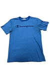 Champion Men's Blue T-Shirt – Size M, Logo, Short Sleeve