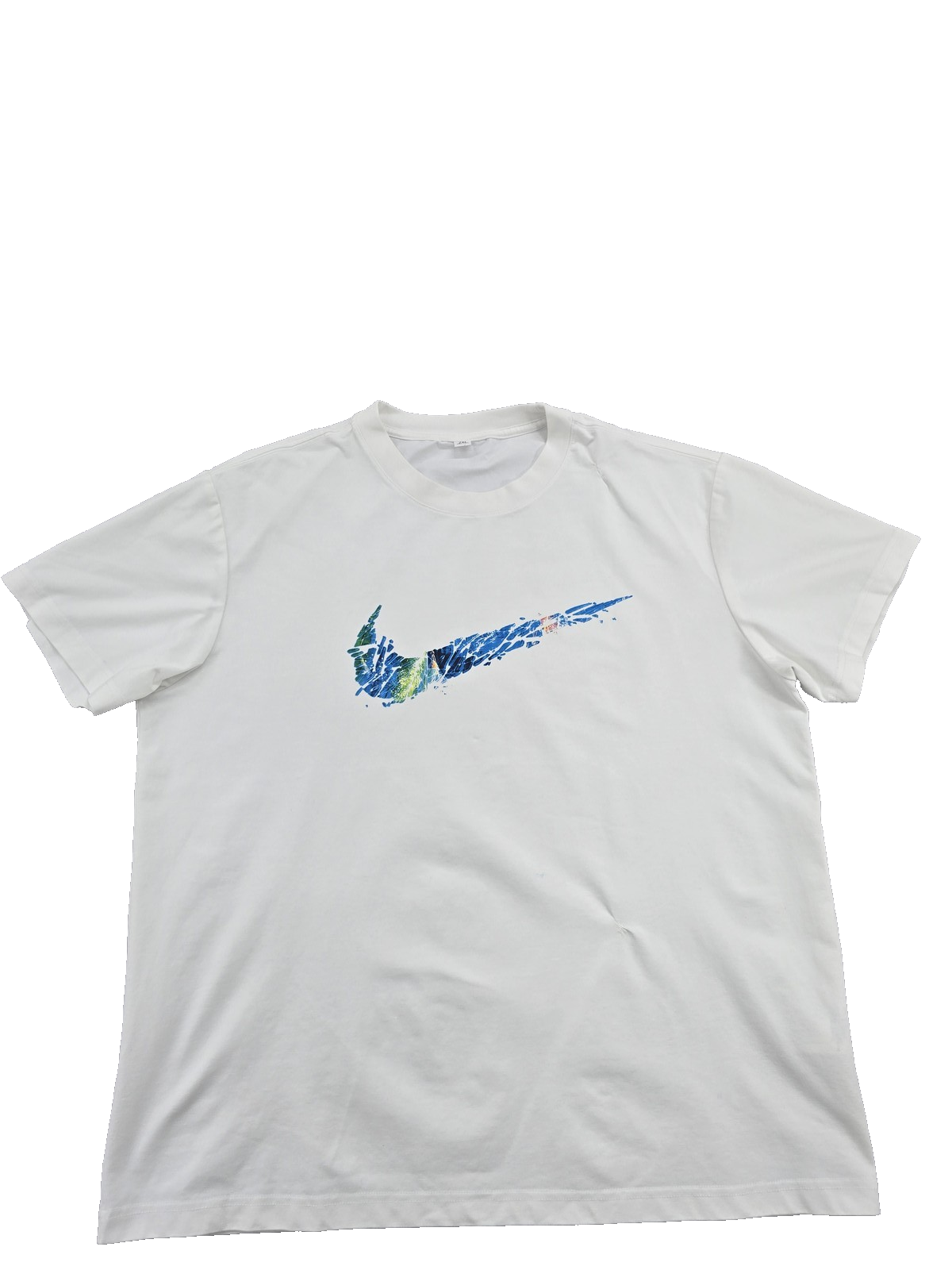 Nike Men's 2XL White Swoosh Sportswear Cotton T-Shirt Short Sleeve