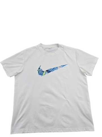 Nike Men's 2XL White Swoosh Sportswear Cotton T-Shirt Short Sleeve