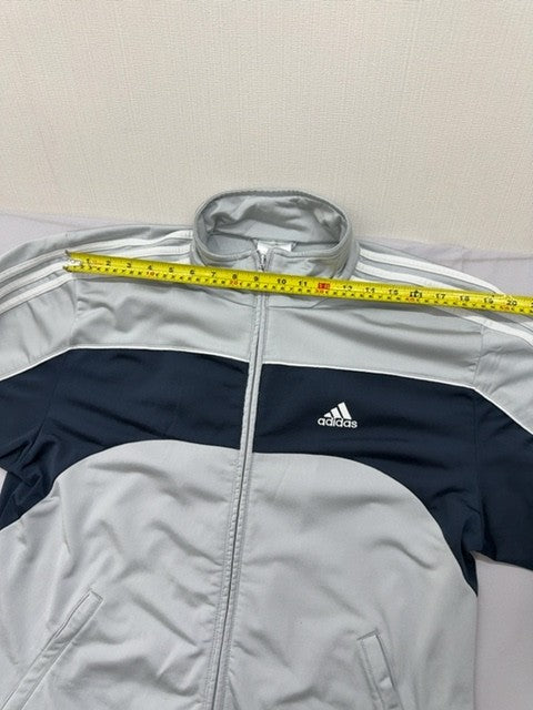 Adidas Unisex XL Grey/Navy 3-Stripes Track Training Jacket