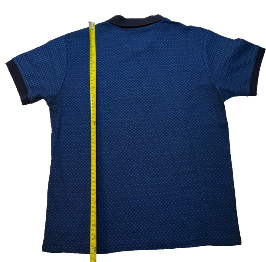 MEN Polo Ralph Lauren Blue Pattern Short Sleeve Polo Shirt M