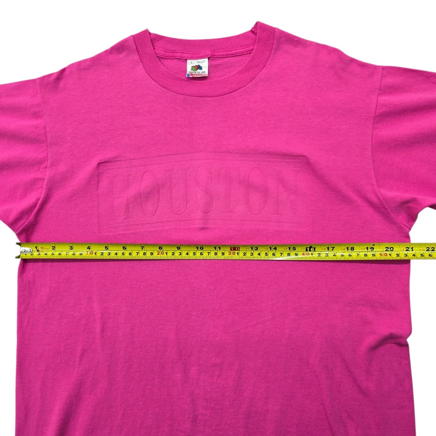 Fruit of the Loom Unisex Hot Pink Vintage T-Shirt Size L