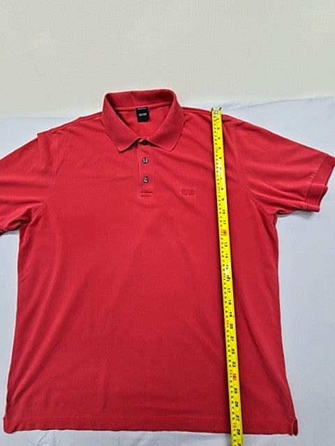 Hugo Boss Red Pima Cotton Polo Shirt XXL Short Sleeve Men's