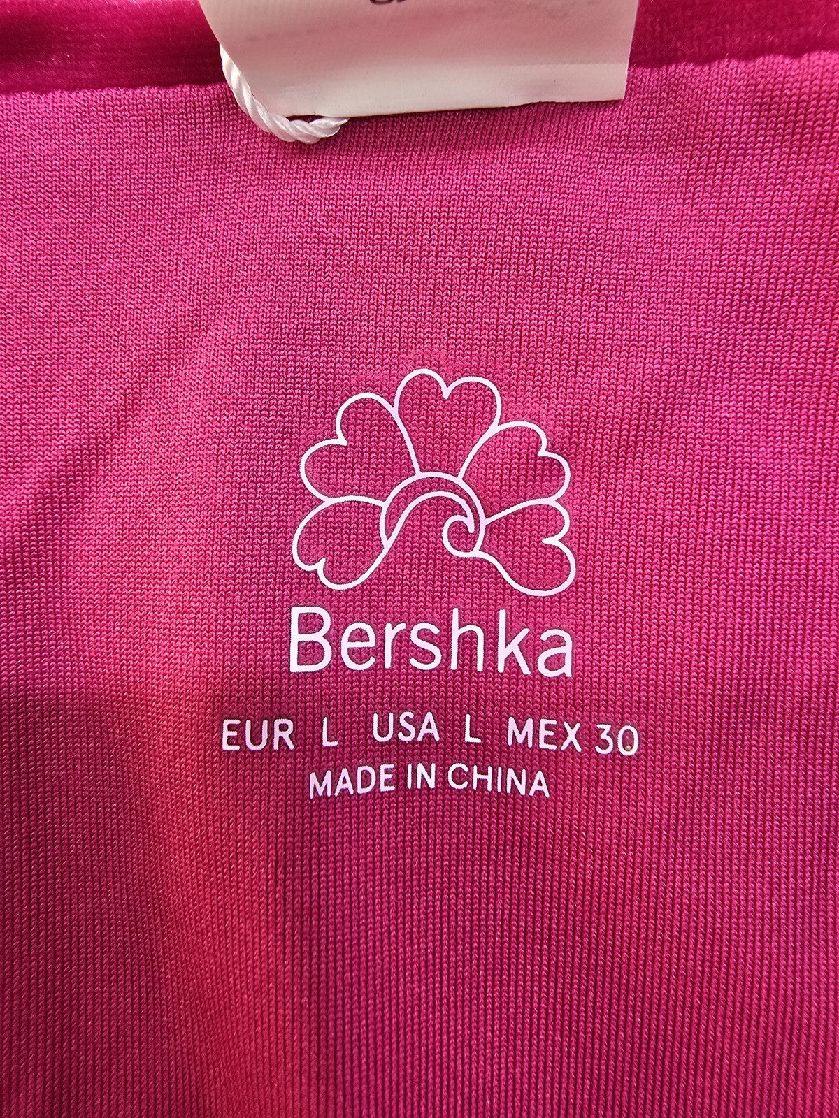 Bershka Women's Magenta Velvet Tanga Swimsuit Size L Tie Sides