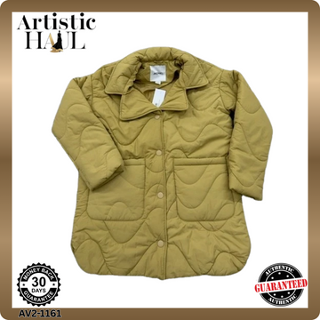 Monki Yellow Puffer Jacket Women XS Winter Regular Fit