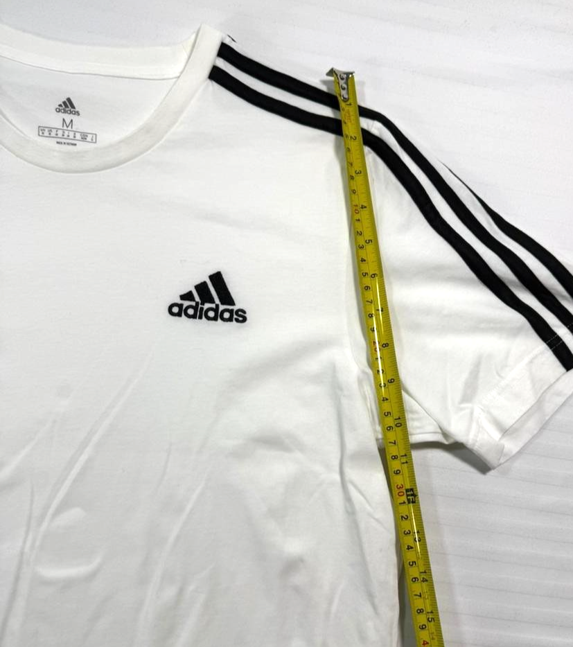 Adidas Essentials Men's Single Jersey 3-Stripes T-Shirt For In White - Size M
