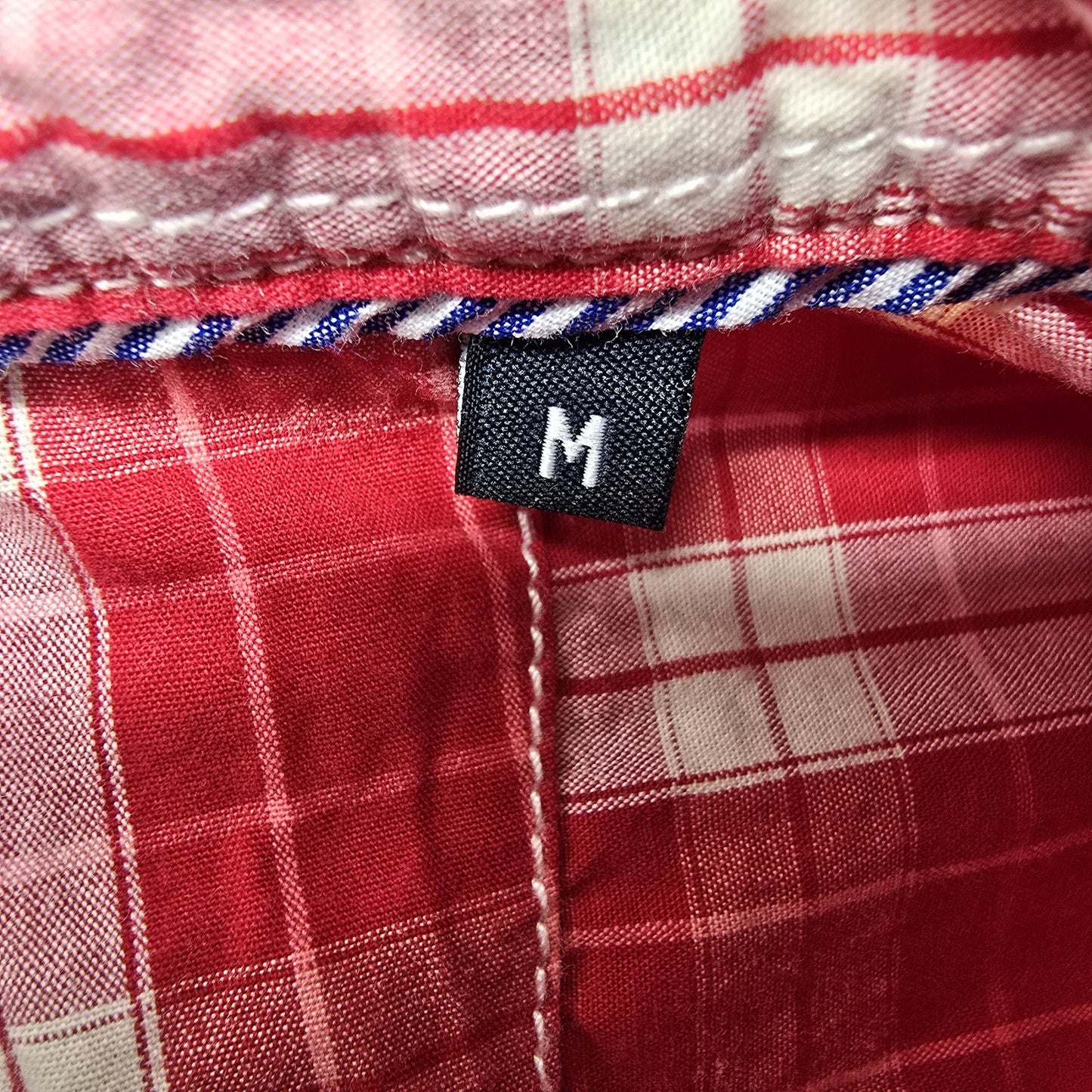 Peckott Heritage Plaid Long Sleeve Button-Up Shirt M Red/White