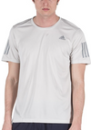 Adidas Men's Gray T-Shirt – Size M, Striped, Running