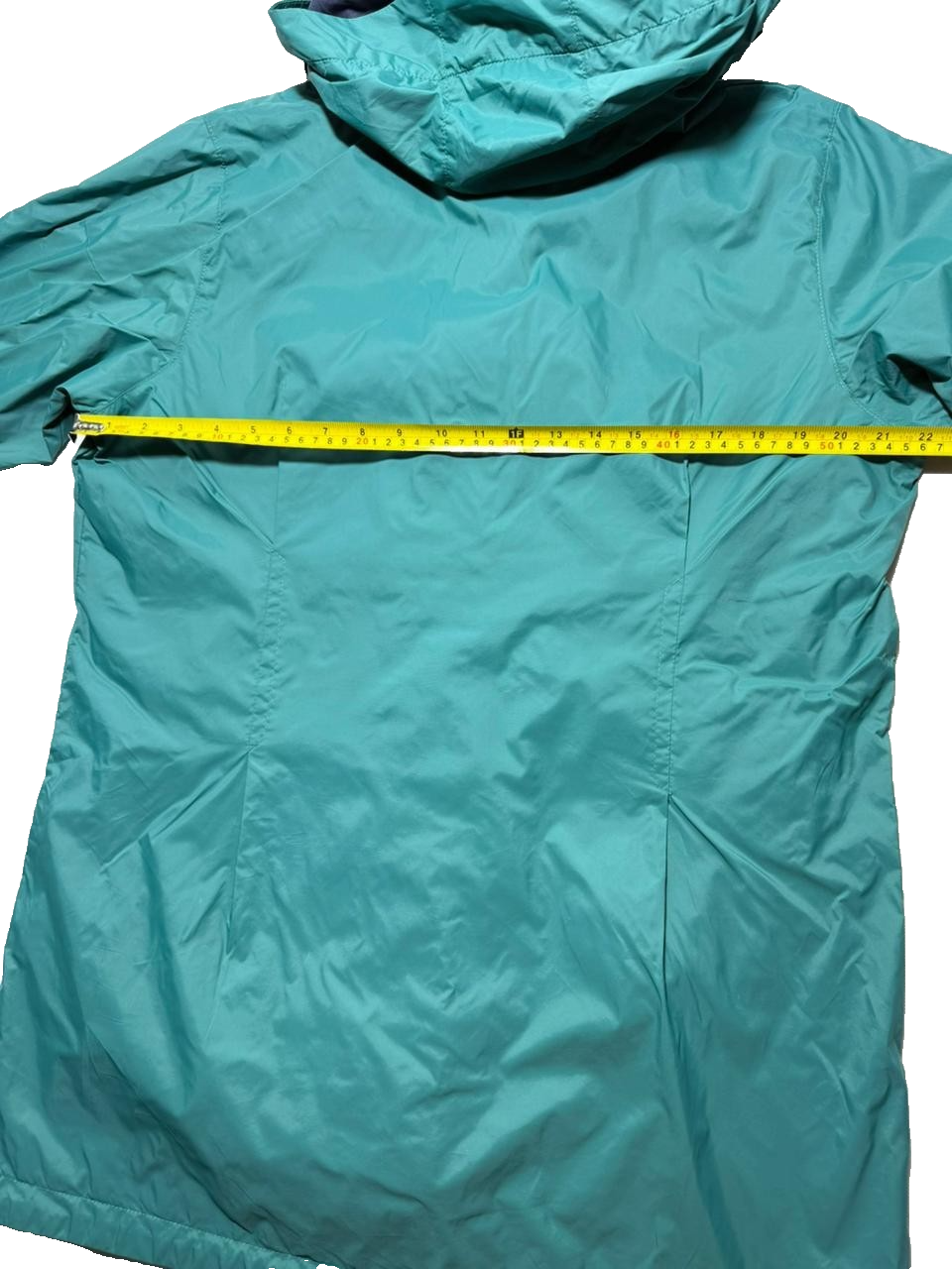 Columbia Women's Teal Waterproof Hooded Rain Jacket Long Length Size XL
