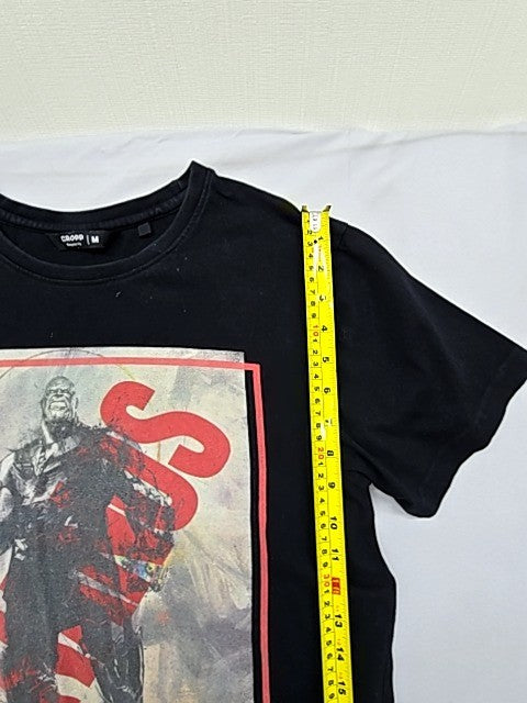Cropp Men's Black Thanos Marvel T-Shirt Size M Cotton Regular Fit