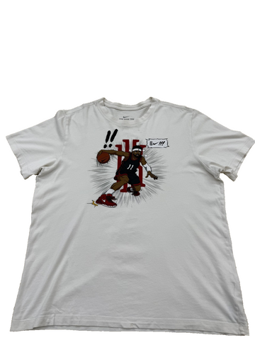 Nike James Harden Basketball Graphic White Crewneck Short Sleeve T-Shirt L