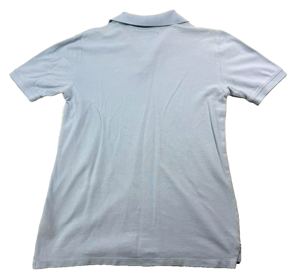 Light Blue Tommy Hilfiger Men's Regular Fit Cotton Pique Polo Shirt - Size L