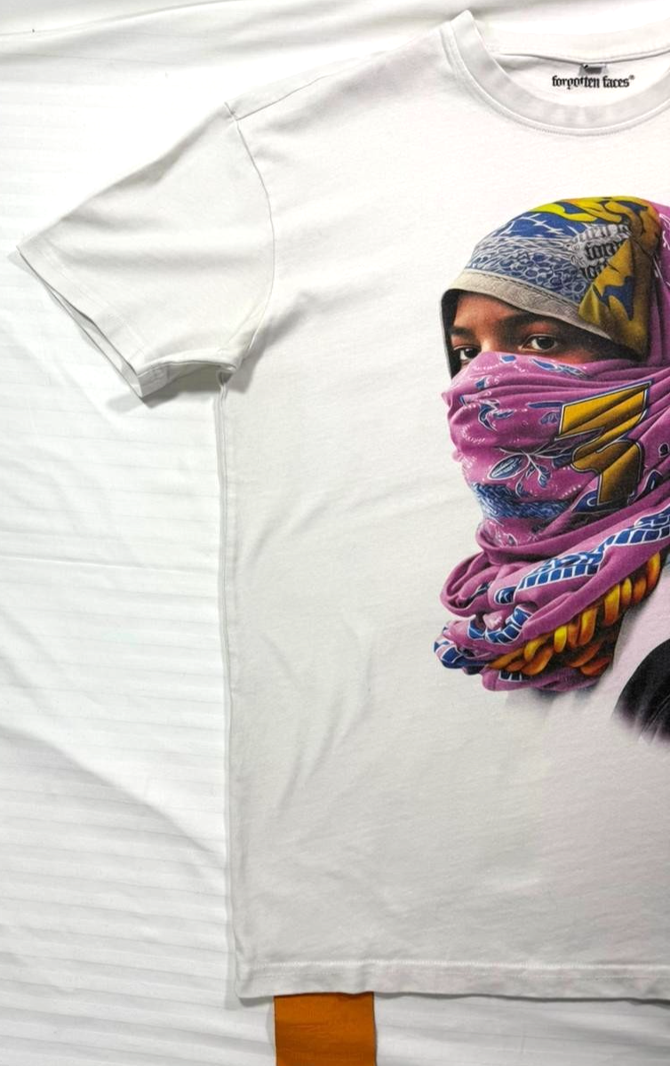 Men's T-Shirt Short-Sleeve Forgotten Faces Rider Oversized Tee White - Size S