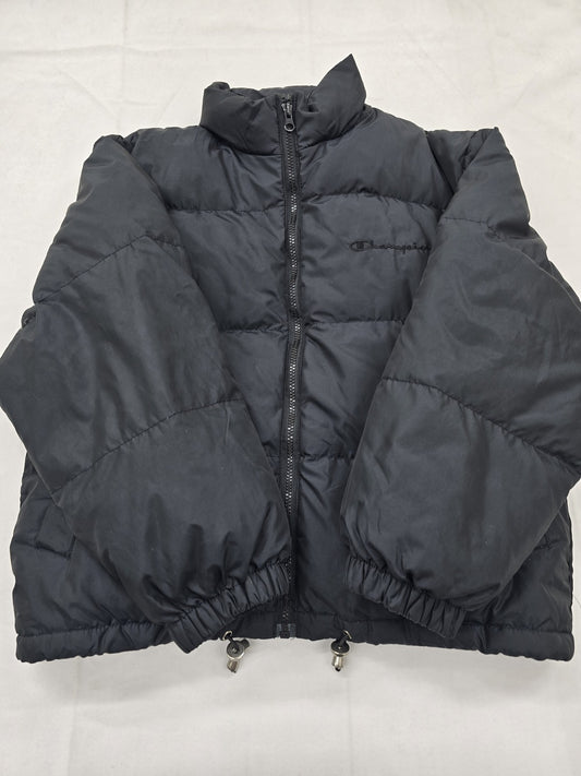Champion Men's Black Lightweight Puffer Hooded Jacket S Regular