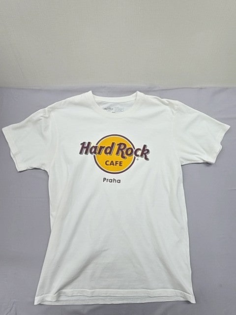 Hard Rock Cafe Men's White T-Shirt – Size M, Short Sleeve, Cotton