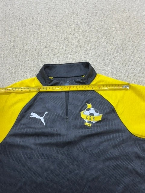 Puma Men's Black Yellow Track Jacket XS Long Sleeve Stand Up Neck
