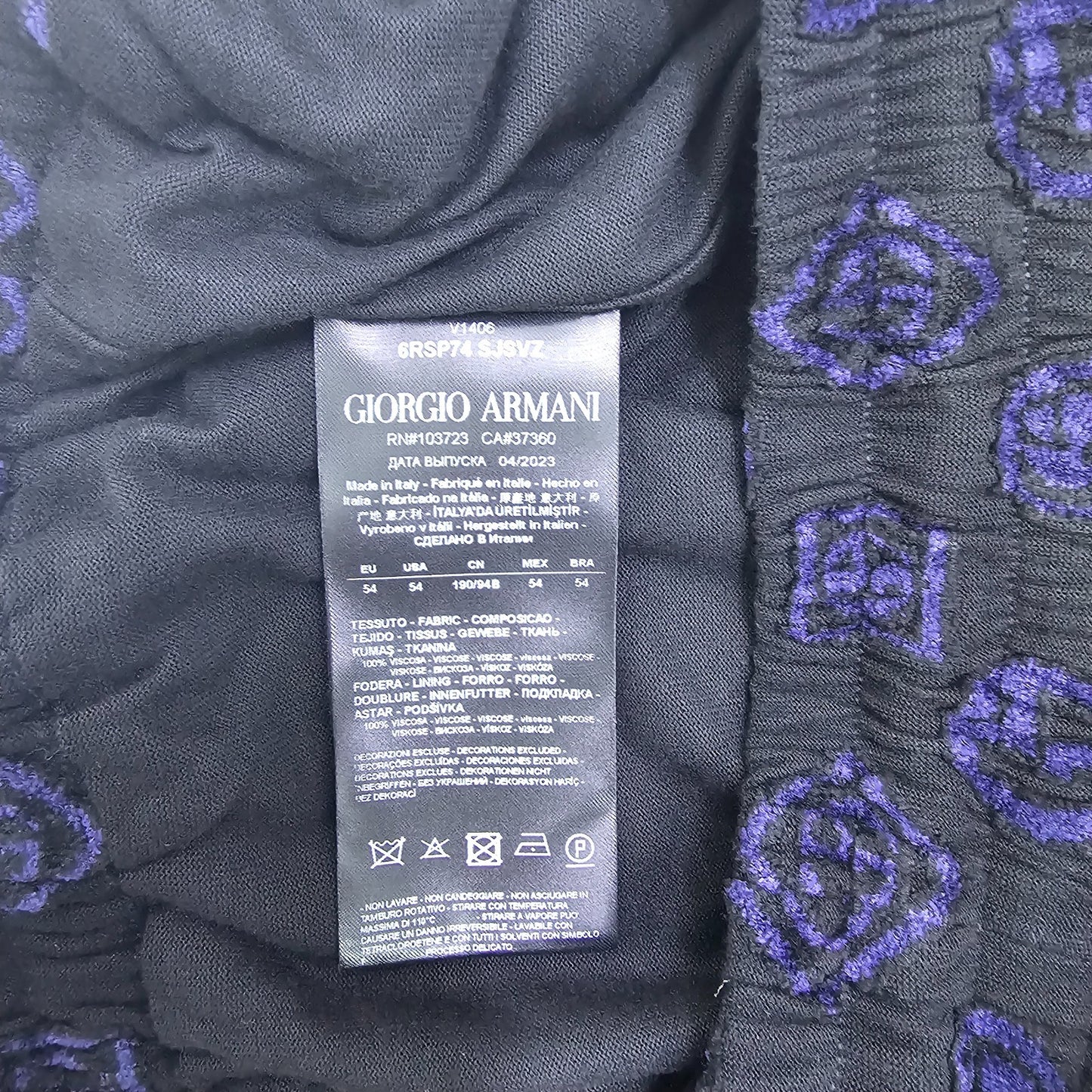 Giorgio Armani Cotton Bermuda Logo Shorts In Black 54 BNWT