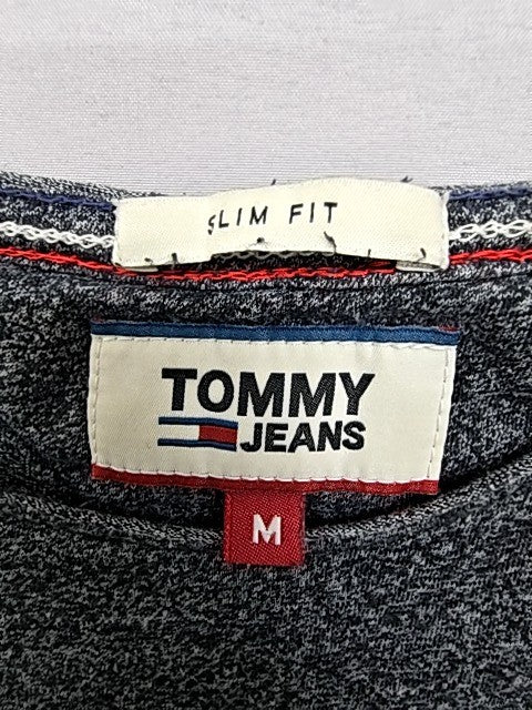 Tommy Jeans Gray Slim Fit Men's M Short Sleeve Crewneck Logo T-Shirt