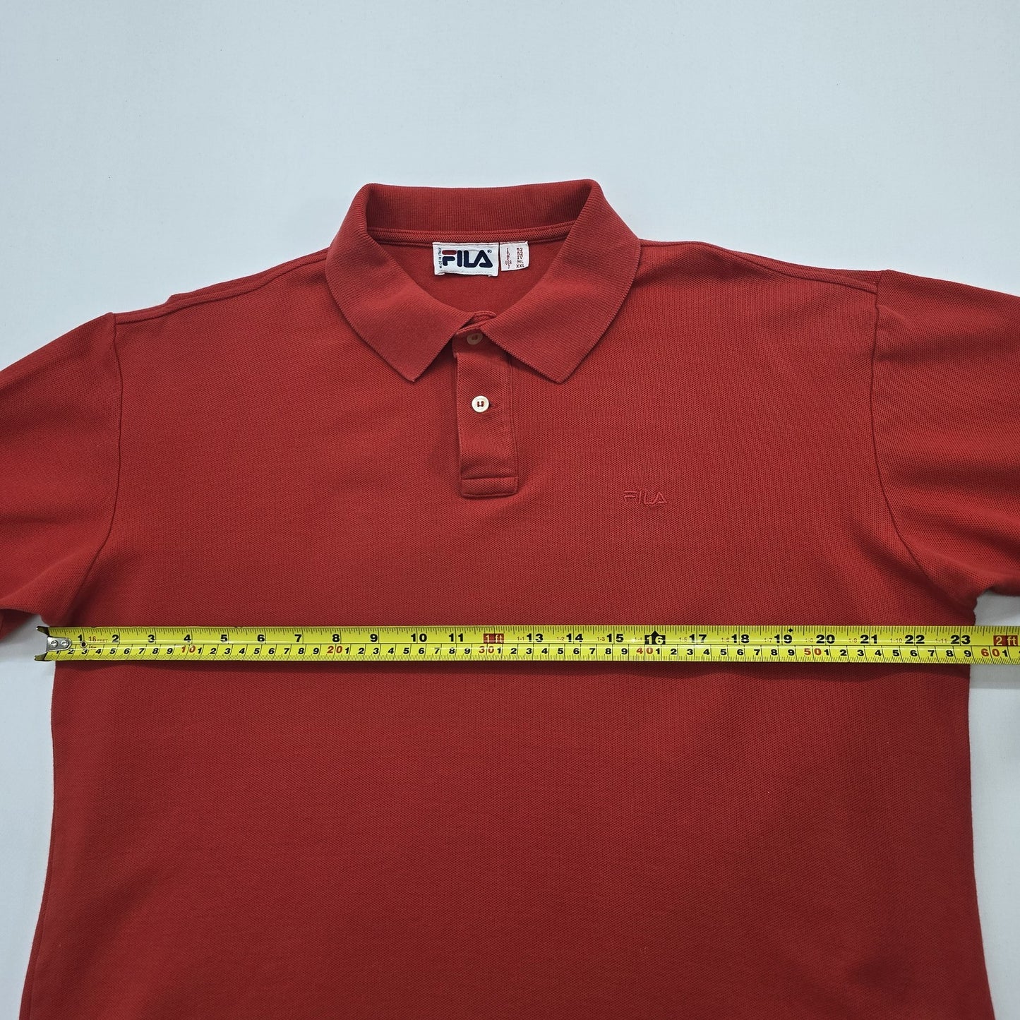 FILA Men Red Button Polo Shirt Size 2XL Regular Cotton Blend Pique NWOT