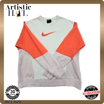 Nike Men's Color Block White/Orange/Pink Hoodie Size M