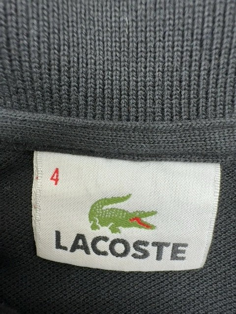 Lacoste Classic Fit Long Sleeve Polo Dark Grey Sz 4 Cotton Pique Men's