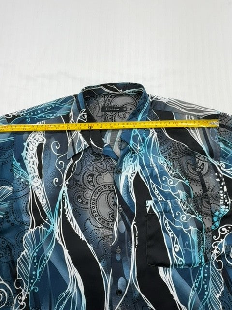 Chicago Men's Paisley Camp Collar Button-Down Shirt XL