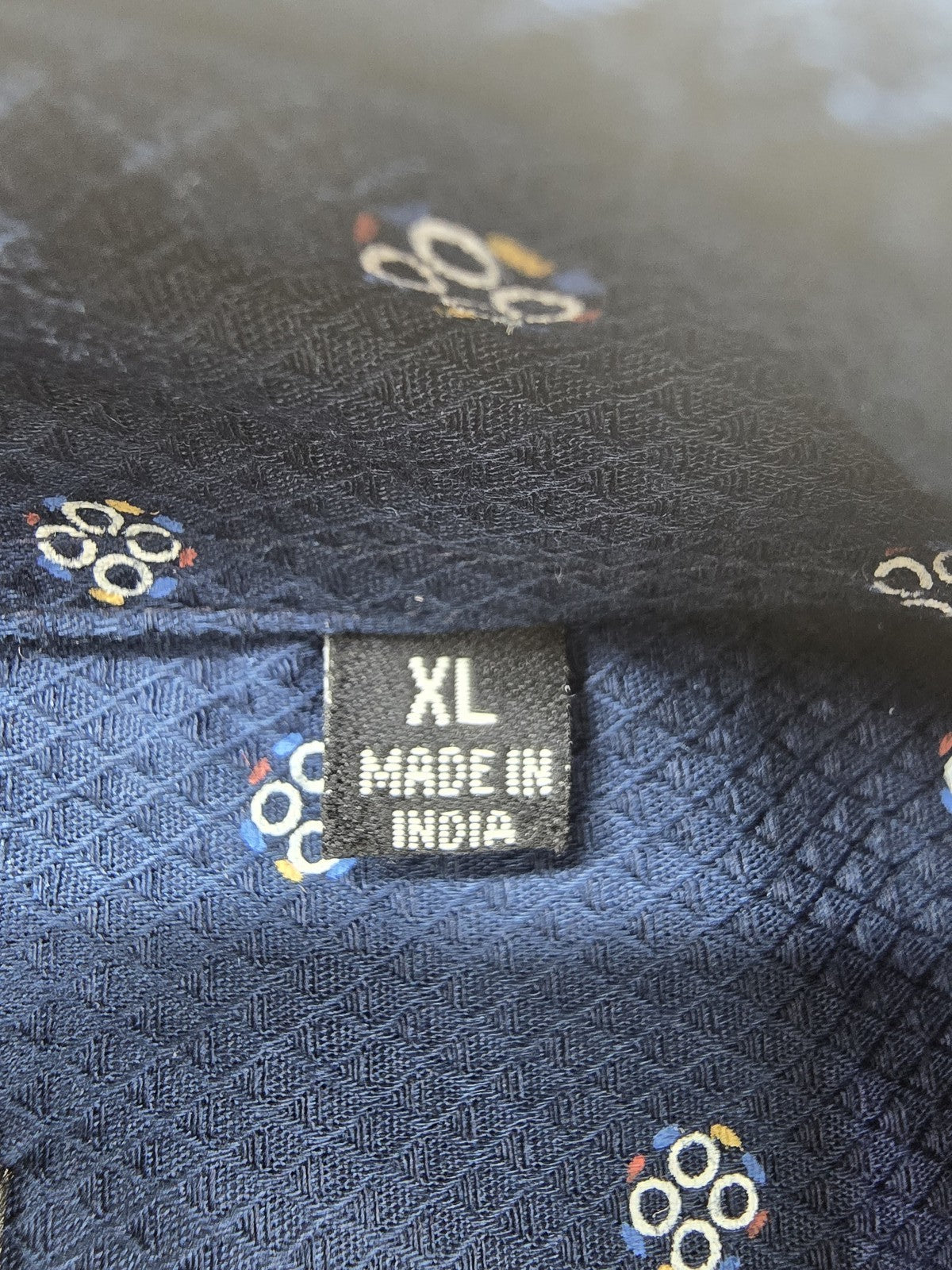 Kenneth Cole NY Men's XL Navy Polka Dot Long Sleeve Button-Down Shirt