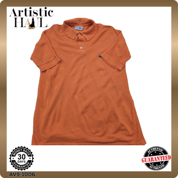 Lacoste Men's Orange Cotton Polo Shirt M Short Sleeve France