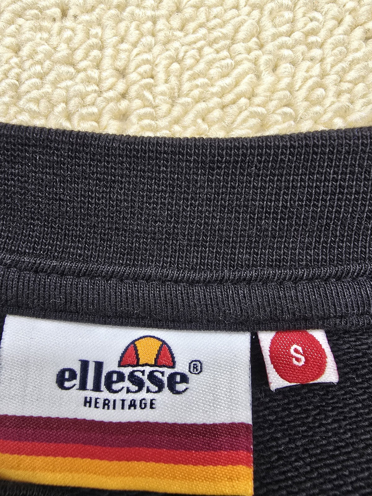 Ellesse Men's Navy Heritage Graphic Sweatshirt S Cotton Blend Crew Neck