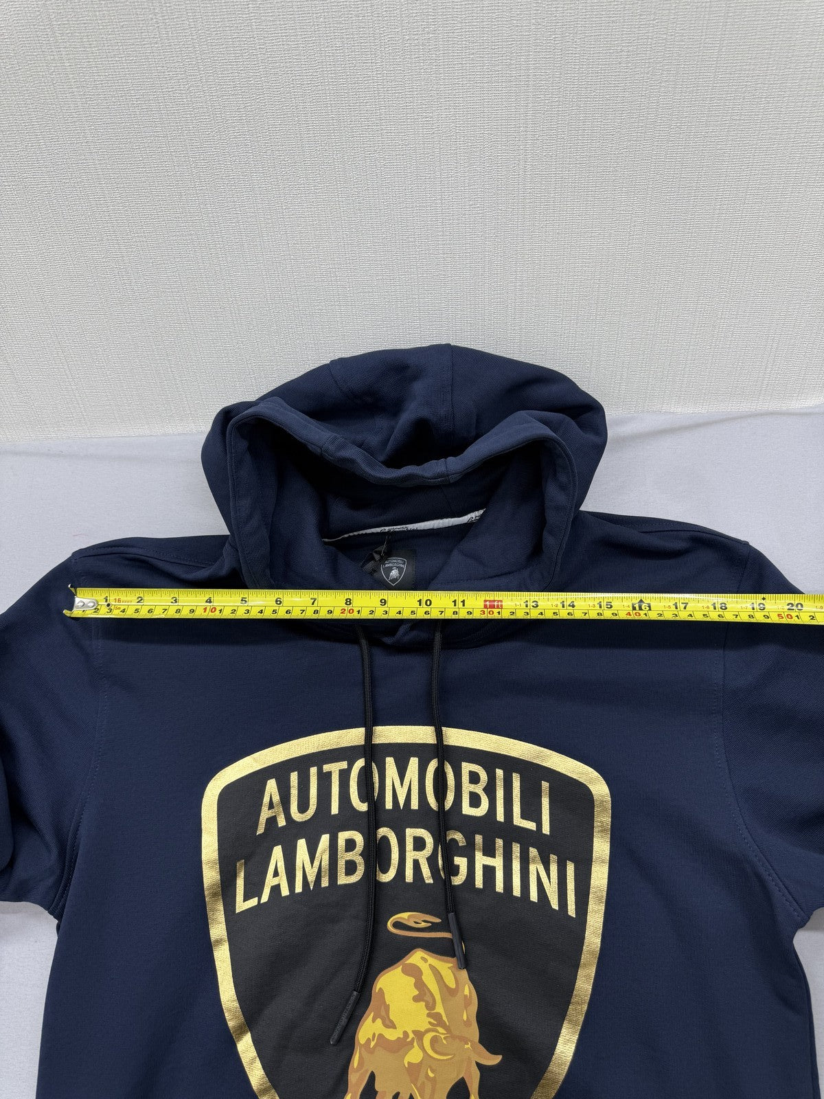 Lamborghini Navy Blue Full Zip Fleece Hoodie Men's L Regular
