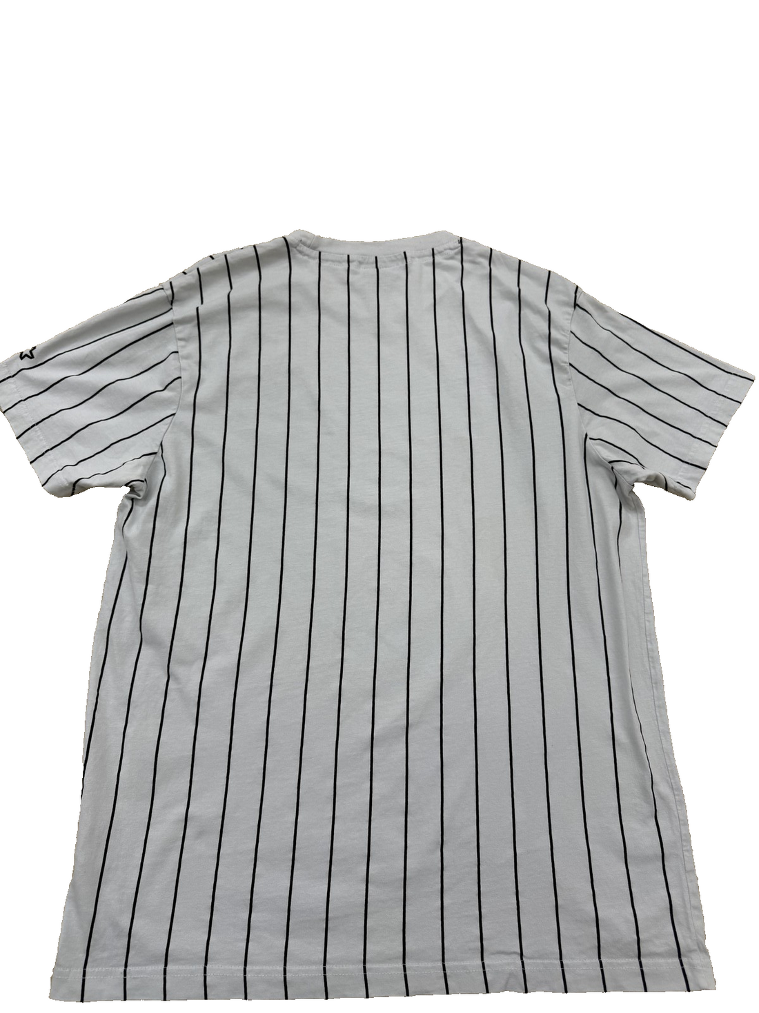 Starter White Pinstripe Crewneck Short Sleeve T-Shirt Regular
