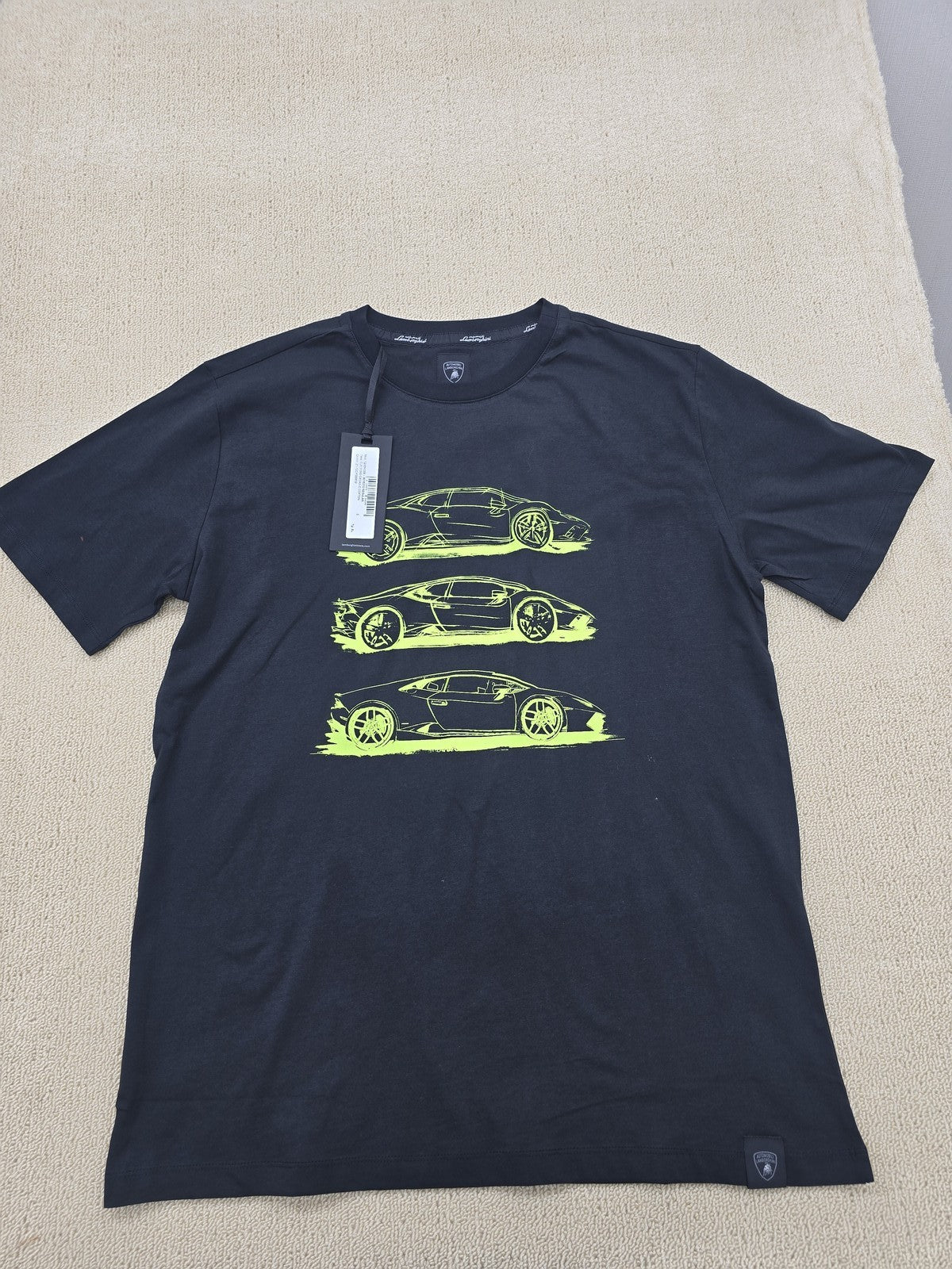 Lamborghini Black XL Men's Short Sleeve Crewneck Jersey T-Shirt