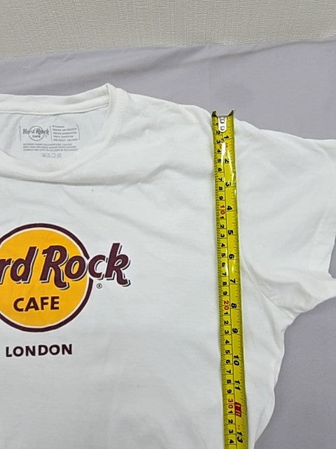 Hard Rock Cafe Unisex White Cotton T-Shirt XL Short Sleeve Crewneck
