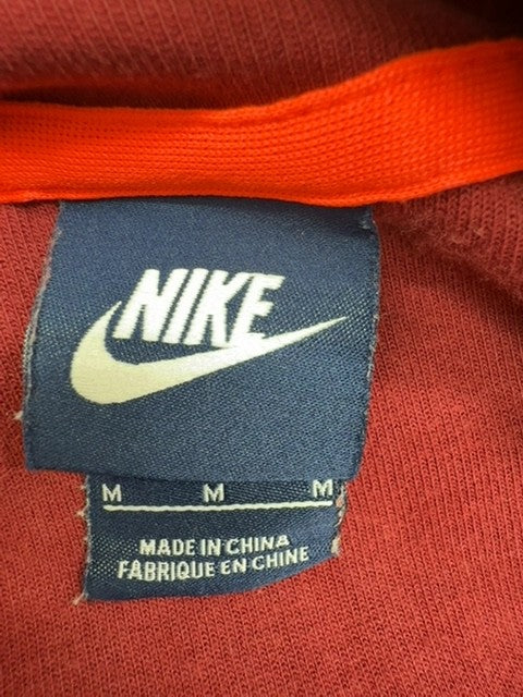 Nike Full Zip Fleece Hoodie Red Size M Unisex Cotton/Poly
