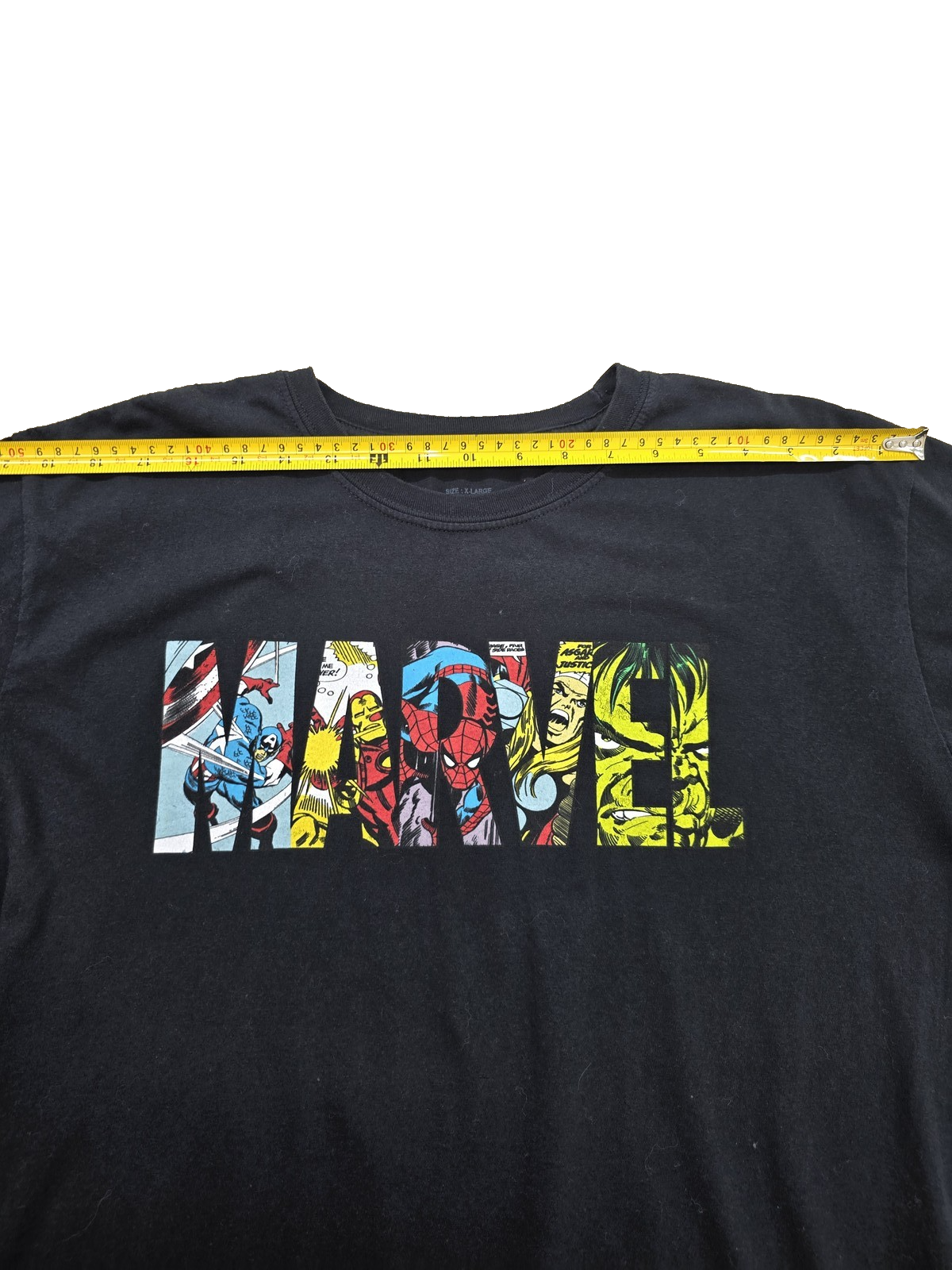 Marvel Black Graphic Crewneck T-Shirt X-Large Men's 100% Cotton