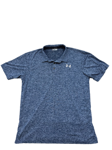 Under Armour HeatGear Navy Heather Polo Shirt XXL Short Sleeve Loose