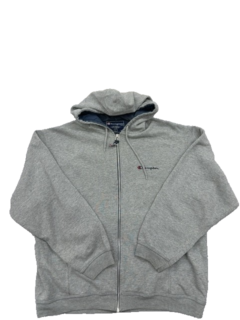 Champion Men's Gray Hoodie – Size L, Logo, Pullover