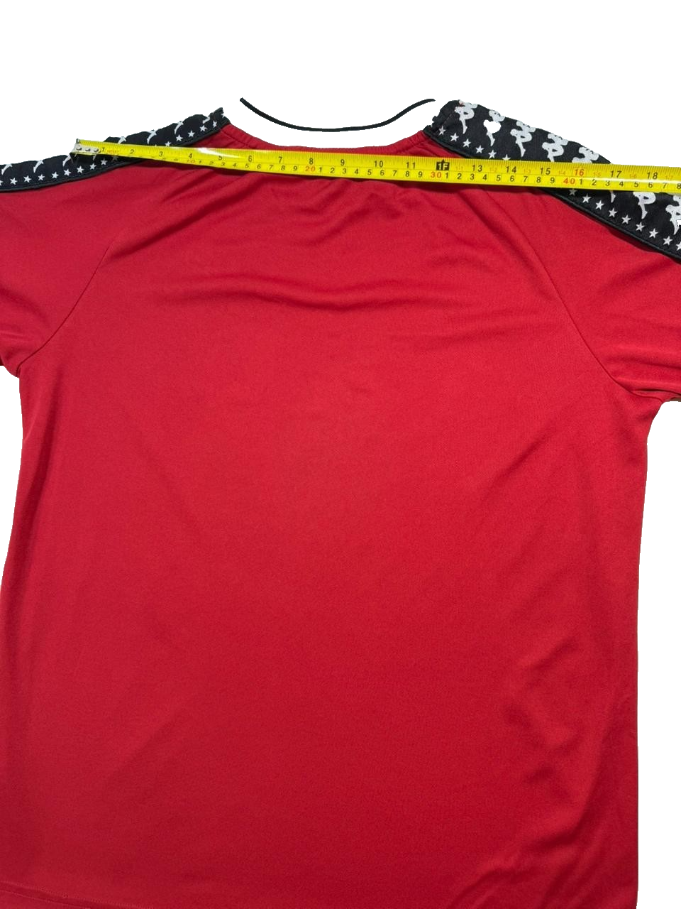 Kappa Men's Red Banda Long Sleeve Shirt White Logo Taped Sleeves Stars Size M