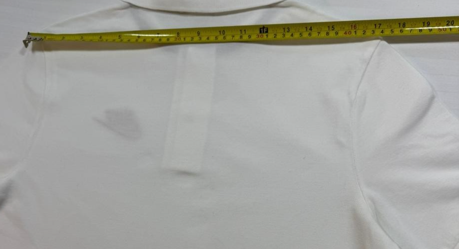 Nike Men's White V-Neck Polo Shirt With Gold Embroidered Logo Size M