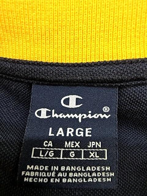 Champion Yellow Short Sleeve Polo Shirt Large Button Pocket Solid NWT