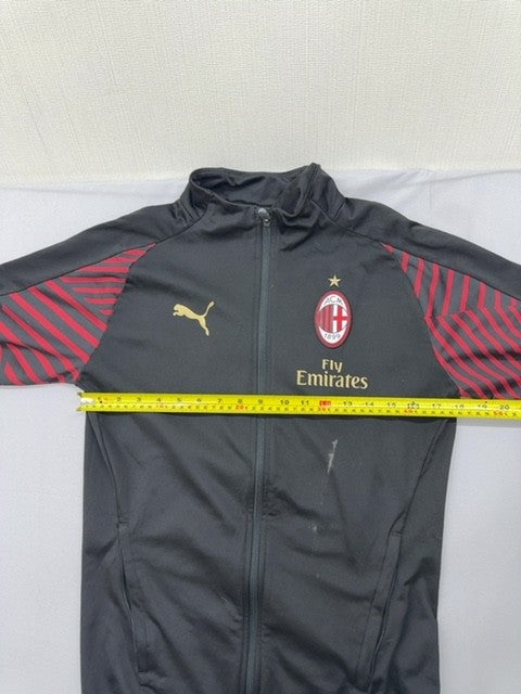 Puma AC Milan Black Red Striped Track Jacket Men's S Full Zip NWT